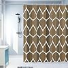Narrow Shower Curtain 80 x 200 cm Brown Bath Curtain with Drop Motif Shower Curtains Anti-Mould Waterproof for Bathtub