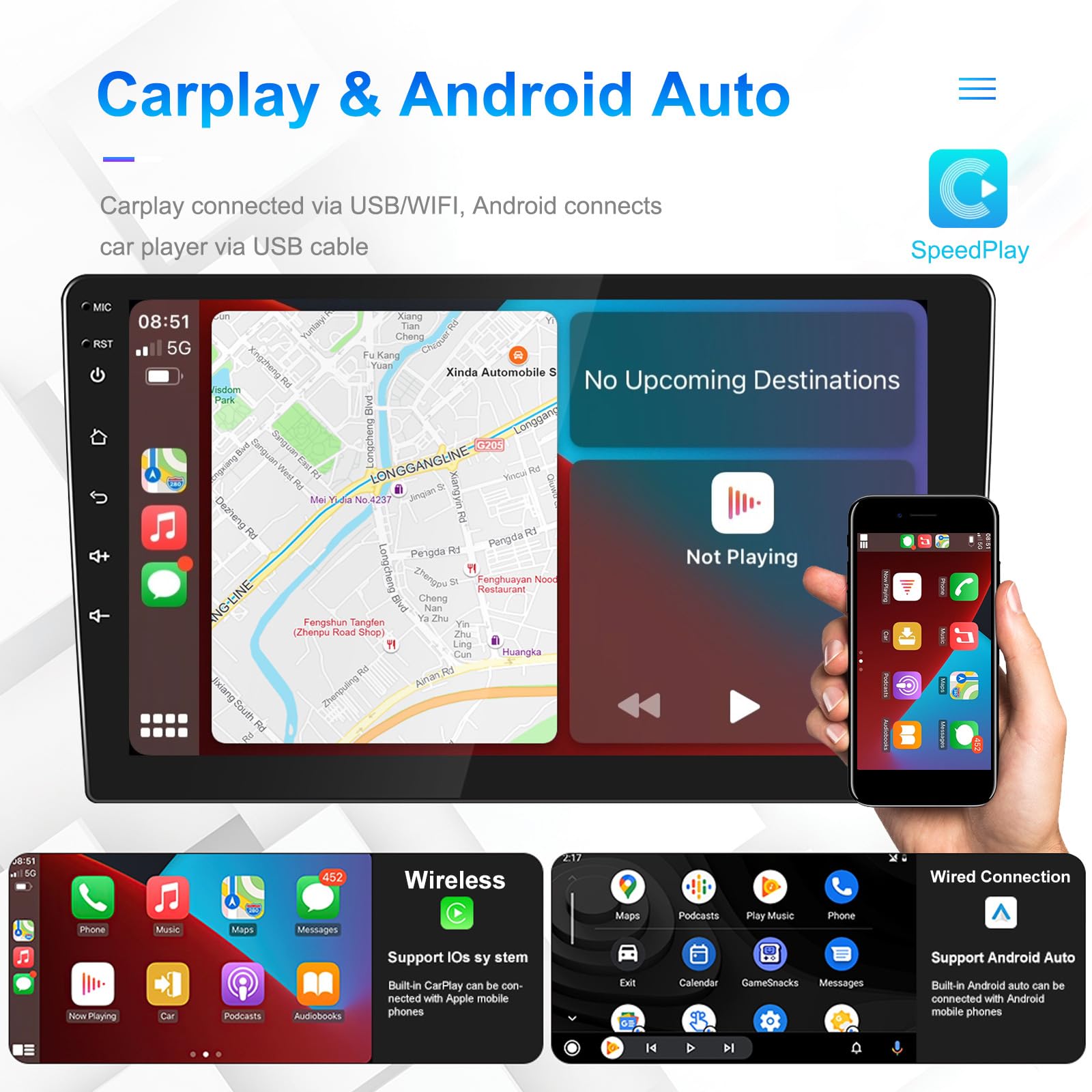 9'' 4+64GB Multimedia AHD GPS Sat Navigation Canbus RDS/FM DIN DSP DVR SWC Radio Audio Player Stereo Wireless CarPlay IOS Android Kompatibel mit Audi A1 8X 8X1 8XK 8XF/Q3 8U MMI Quattro S Line Sport