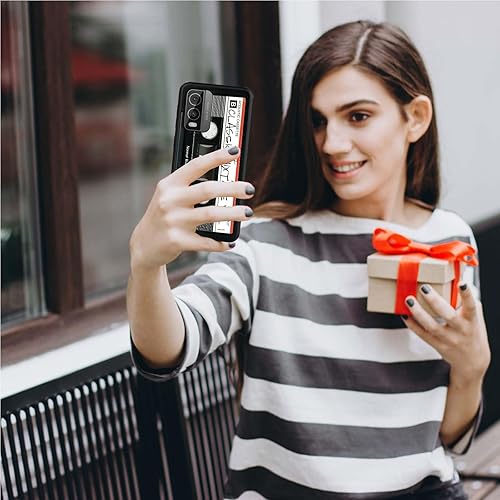 Miniatura 7 de Funda de teléfono para Nokia C210 para Nokia C210 2023 Cassette de audio retro, patrón elegante para mujer, diseño delgado y suave de goma de