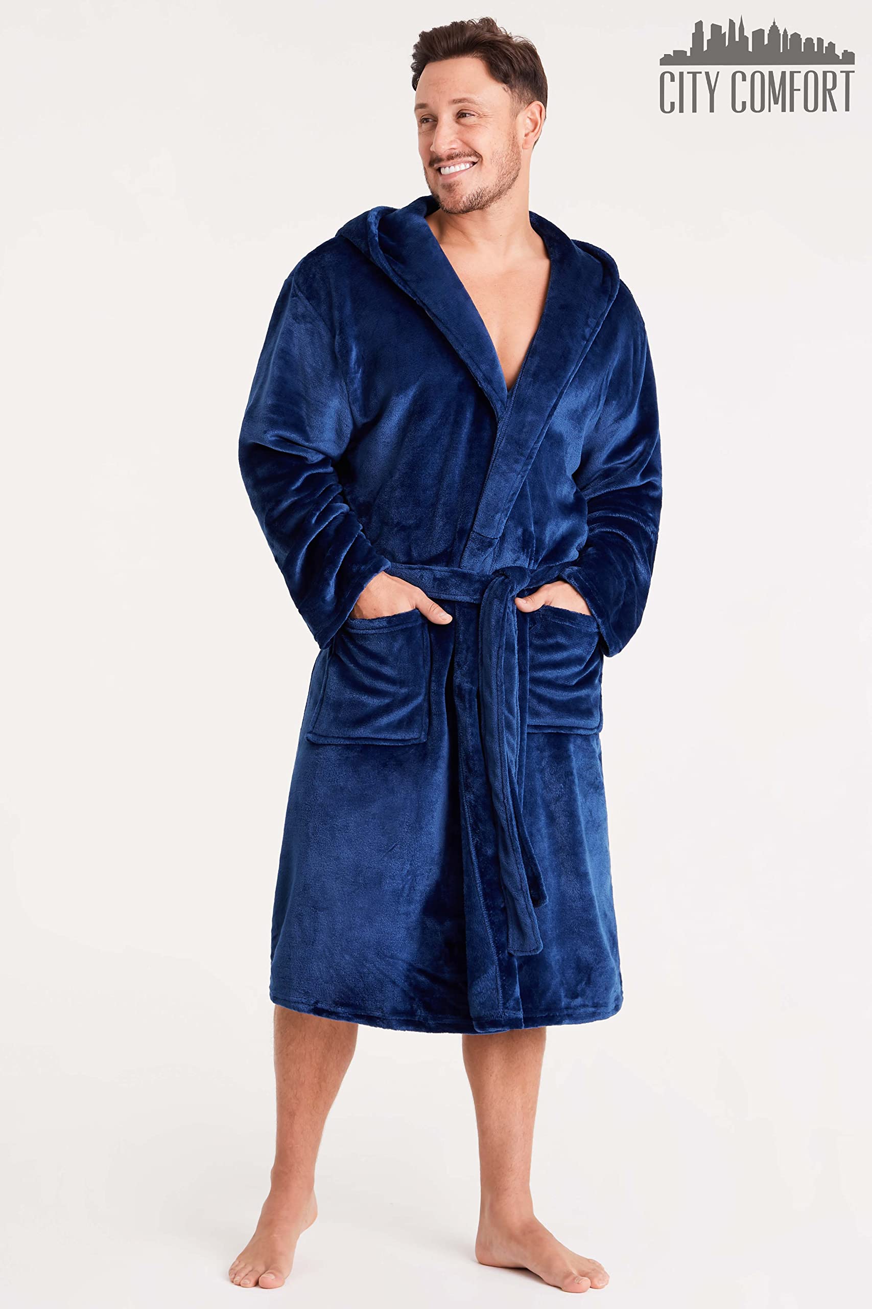 CityComfort Vestaglia da uomo in pile Vestaglie da Casa