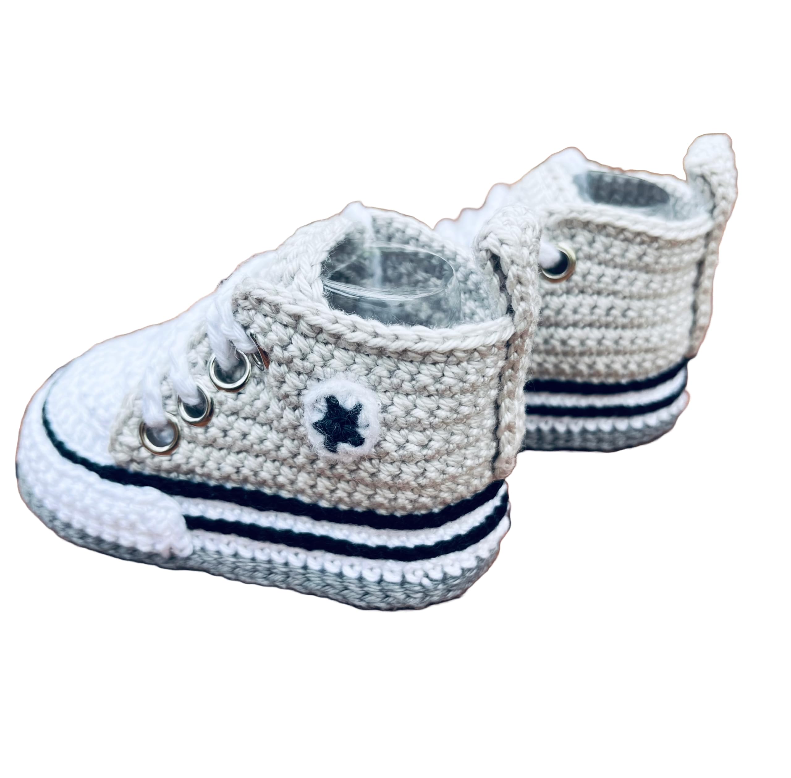 Generisch Babyschuhe gehäkelt - grau/anthrazit