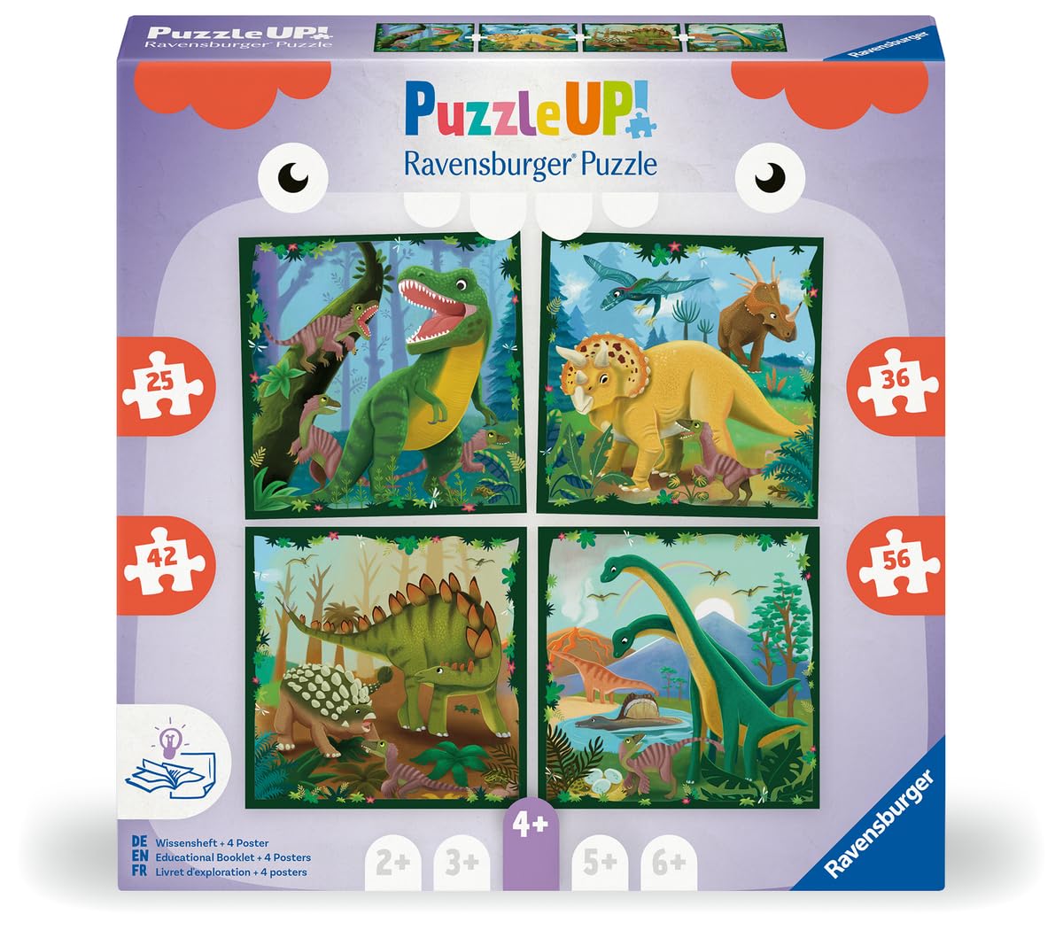 Ravensburger Puzzle UP! Storia 100-144 Pezzi Per Bambini 6+ | Puzzle Educativi Crescita, 3 Puzzle In 1 Con Libretto