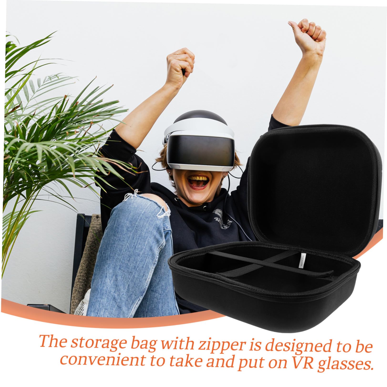 Homoyoyo Estuche para Gafas de Realidad Virtual de Eva Bolsa Protectora para Gafas VR para Almacenamiento y Transporte de Accesorios VR