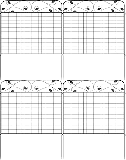 Sponsored Ad - Metal Garden Fence 4Pack 44 x 36-inch Black Coated Steel Decorative Garden Fencing Panels Animal Barrier Ir...