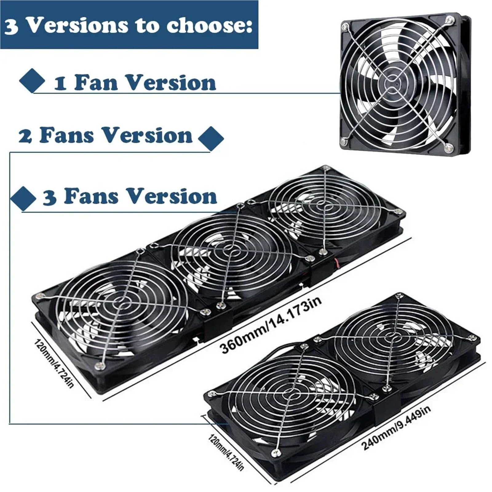 Rohrventilator, Server-PC-Lüfter, 120 mm, 3000 U/min, mit Controller, 12 V/220 V, Doppelspannung, for BTC-Mining-Workstation-Gehäusekühler(1 Fan)