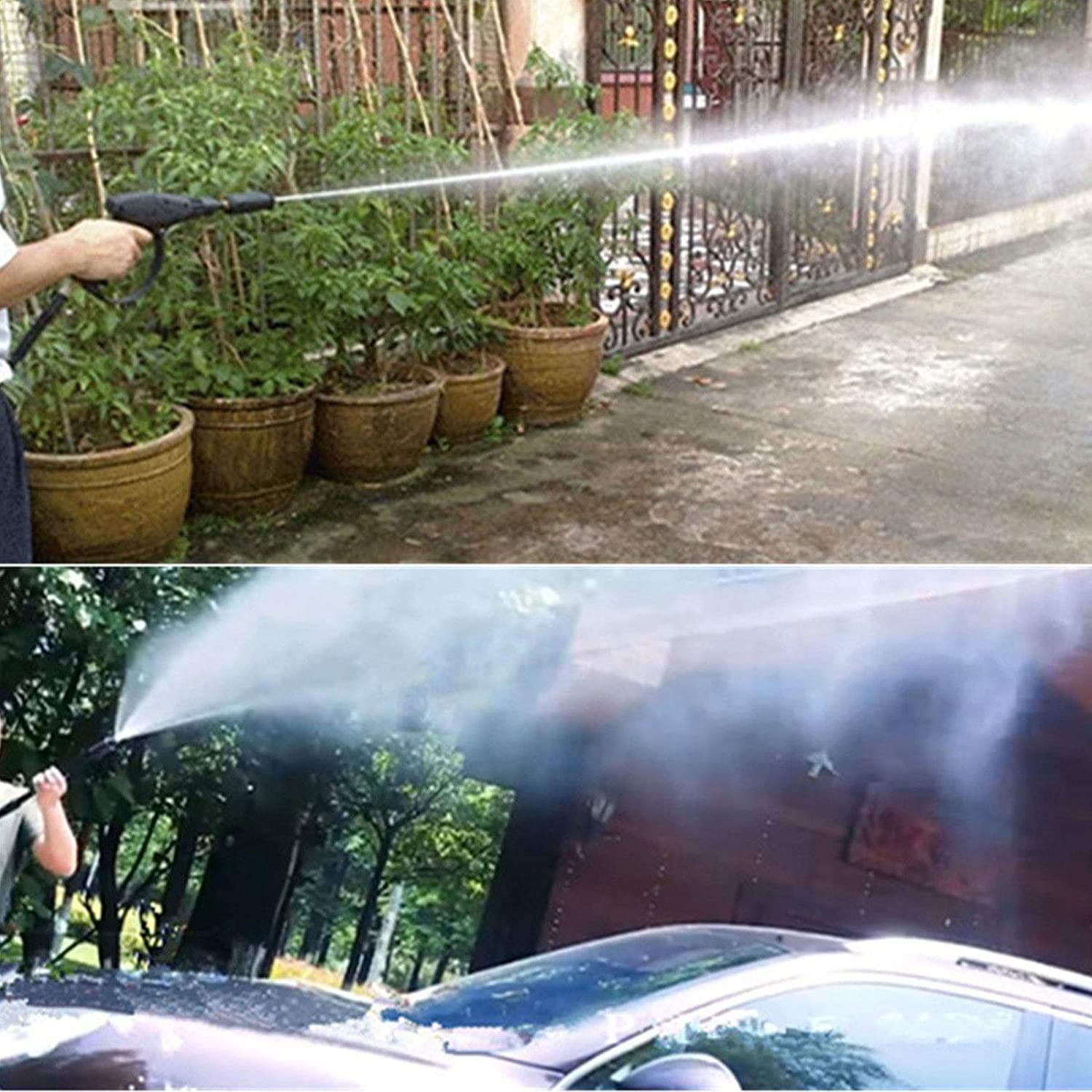 Pistolet do myjki wysokociśnieniowej z przedłużką różdżki, pistolet do mycia ciśnieniowego z lancą, 5 dysz szybkiego łączenia do okien, samochodu, domu, czyszczenia zwierząt domowych