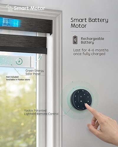 Miniatura 156 de Persianas de cebra motorizadas Yoolax compatibles con Alexa, persianas motorizadas con control remoto, persianas eléctricas inteligentes automáticas