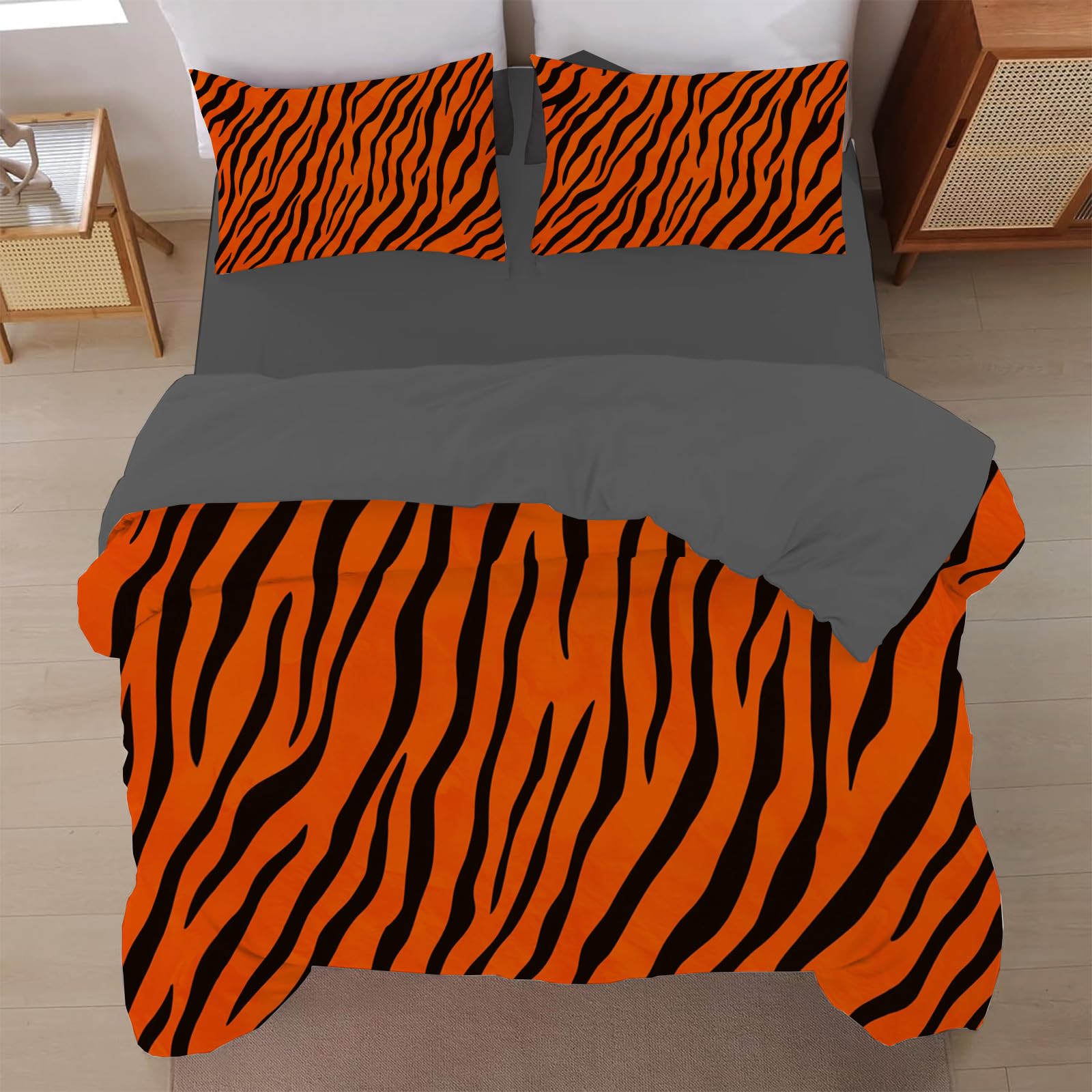 Housse de Couette 200x200 cm sans boutons literie tigre