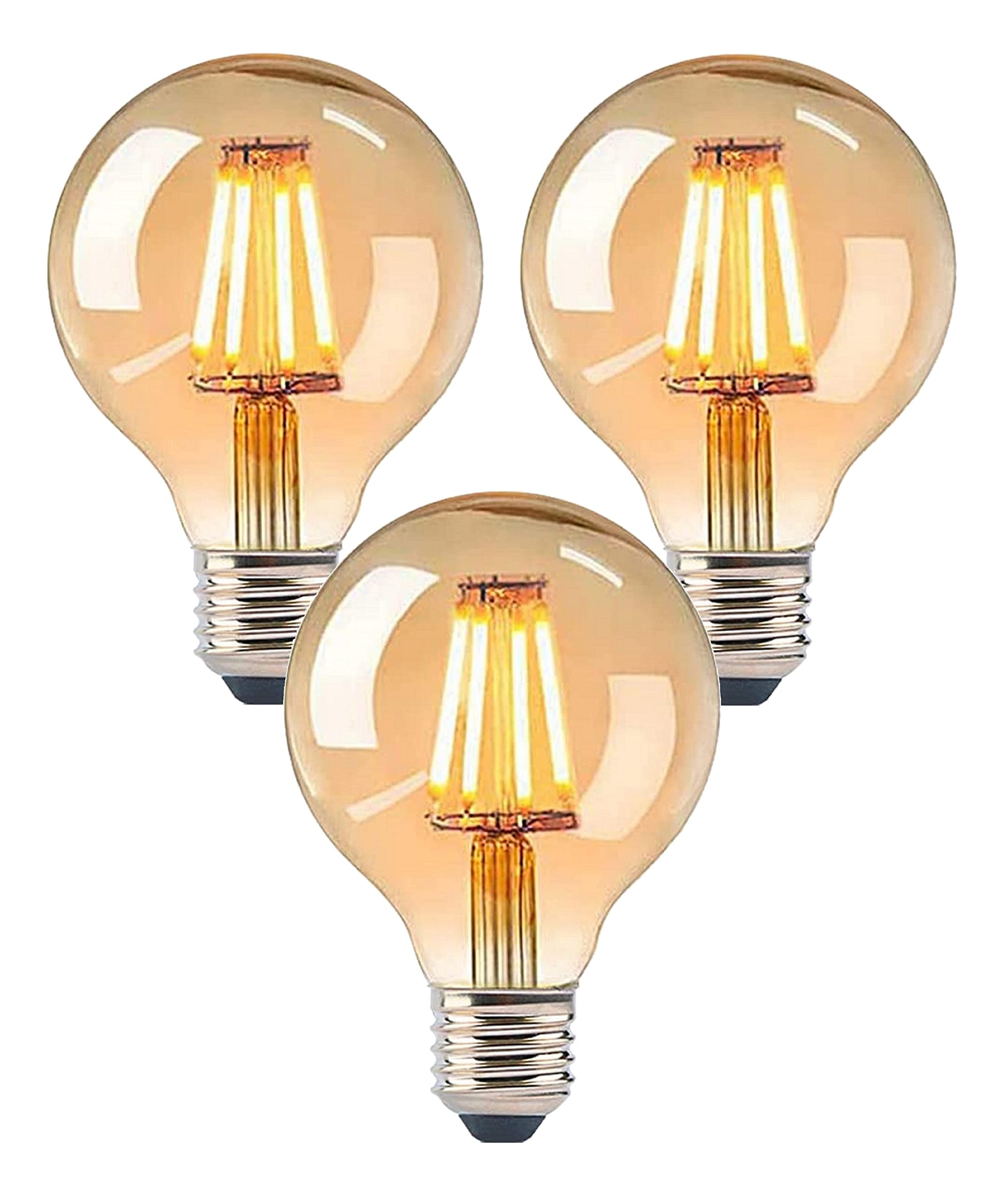 Trango 3-flg 1531-SD Stehlampe *EARTH* in Edelstahl-Optik inkl. 3x 4W 3-Stufen dimmbar E27 LED Leuchtmittel 2500K Gold-warmweiß ca. H1550mm 3 Lampenarmen schwenkbar Stehleuchte, Bürolampe, Standlampe