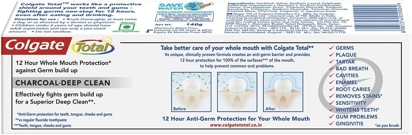 🔥 Flash Sale Colgate Total Charcoal Deep Clean Toothpaste 120gm Best Deal 🛒 Colgate Total Charcoal Deep Clean Toothpaste 120gm