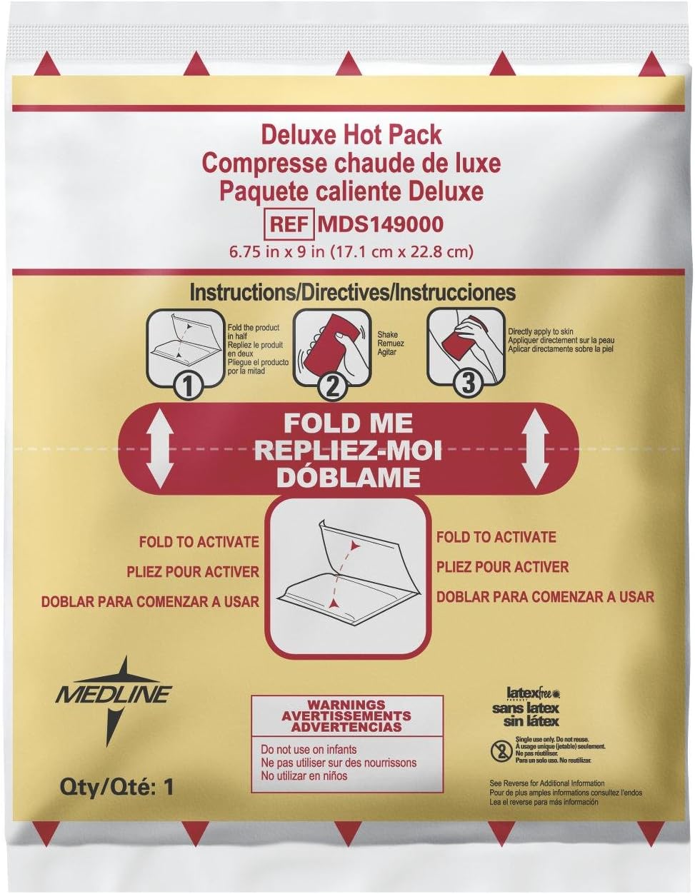 MedlineAccu-Therm Deluxe Instant Hot Pack, Single Use, 6" x 8" (Pack of 24)