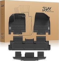 3W TPE Floor Mats for Nissan Pathfinder 2022-2026 7-Seater: All-Weather 3-Row Liners, Custom Fit Black Protection