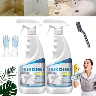 Tile Grout Cleaner Sprayer, Splash Toilet Cleaner, Ceramic Tile Floor Cleaner, Grout Cleaner for Tile Floors, Stone Stain Remover Cleaner, Multi-Purpose Cleaner for Kitchen & Bathroom (2pcs)