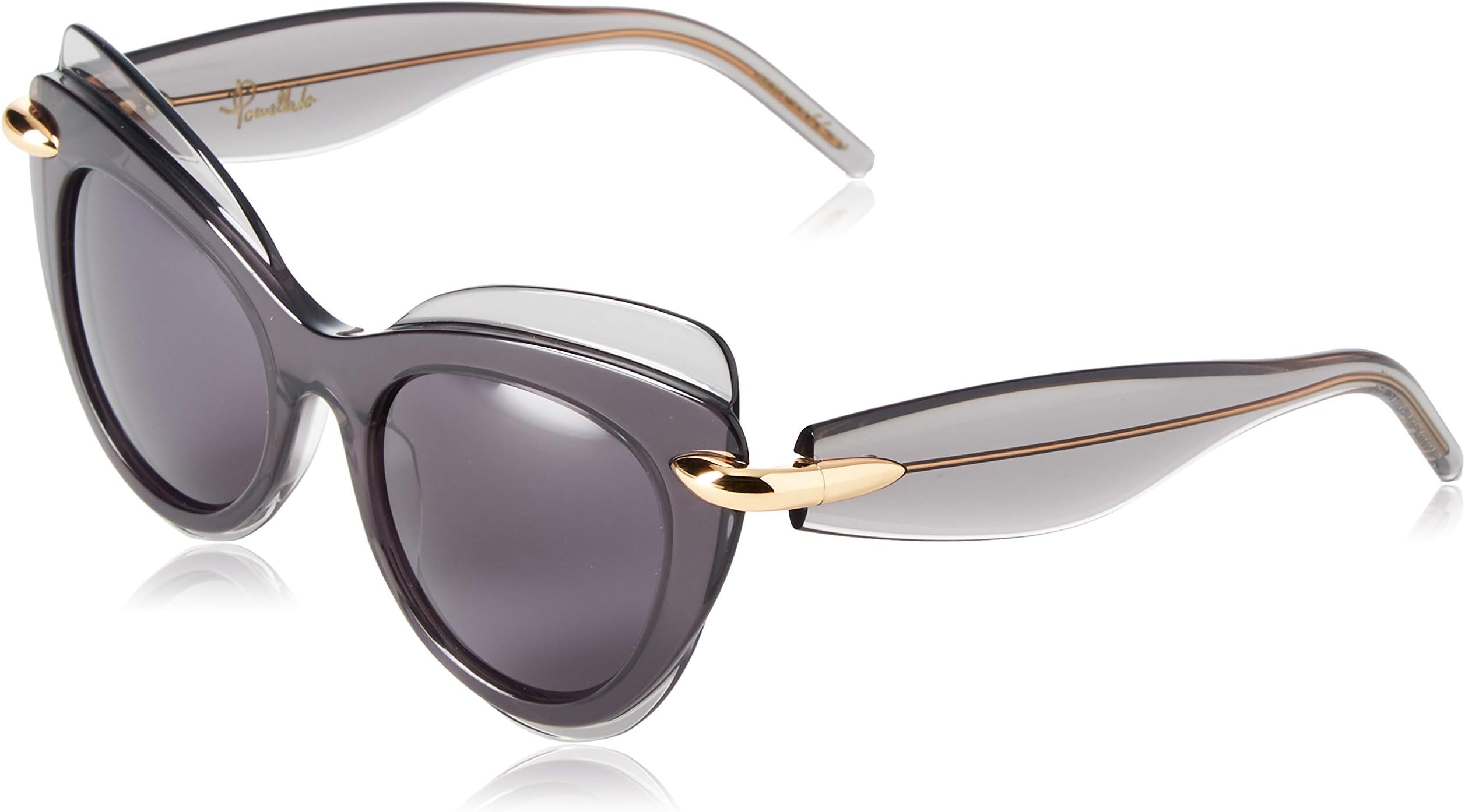 Pomellato - PM0002S, Cat Eye, acetate, women, LIGHT GREY SMOKE/GREY(001), 51/19/140