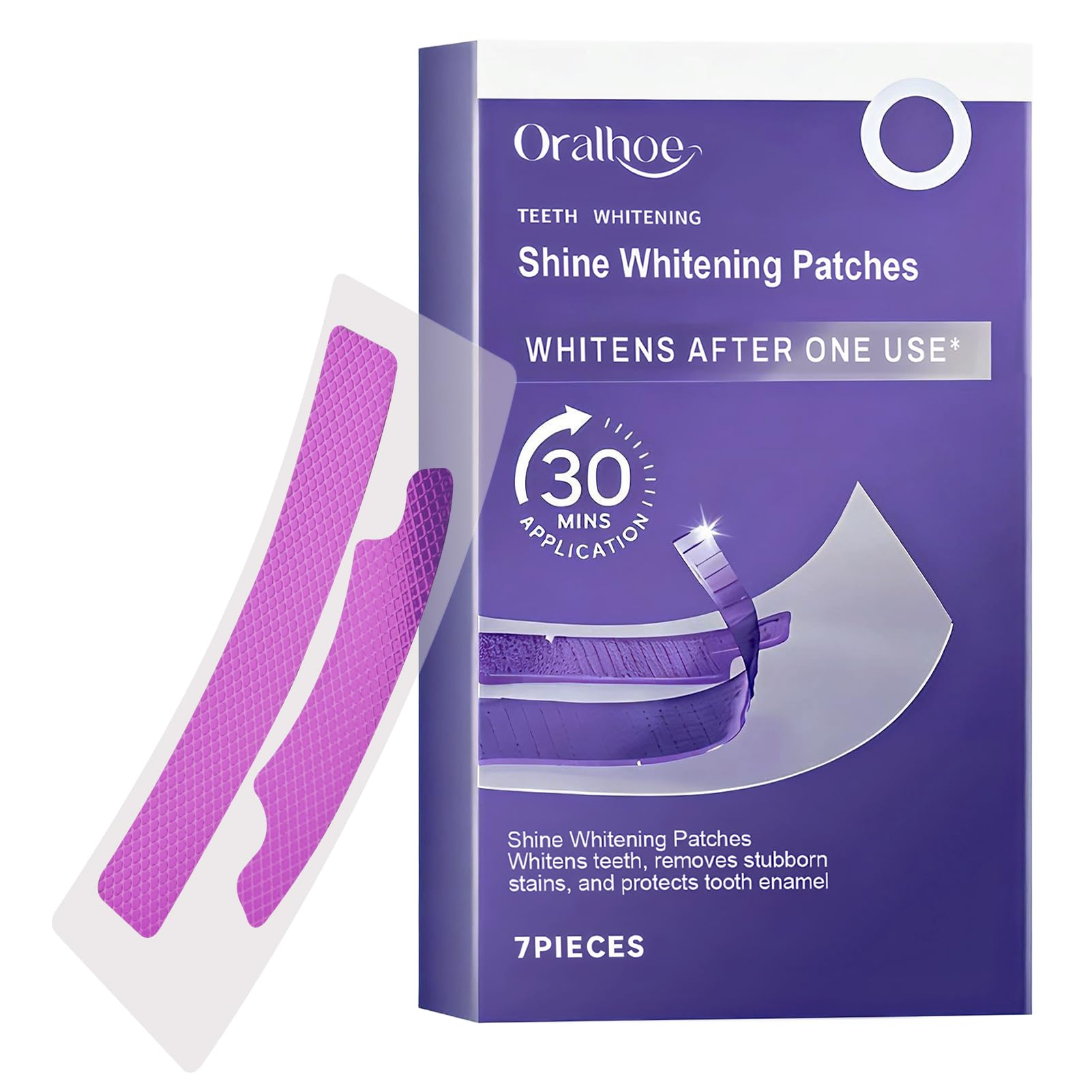 Tiras Blanqueadoras Dientes, 7PCS tiras blanqueadoras moradas, Tiras profesionales de blanqueamiento de dientes, Whitening Strips, Elimina Manchas Profundas, Para una sonrisa más luminosa
