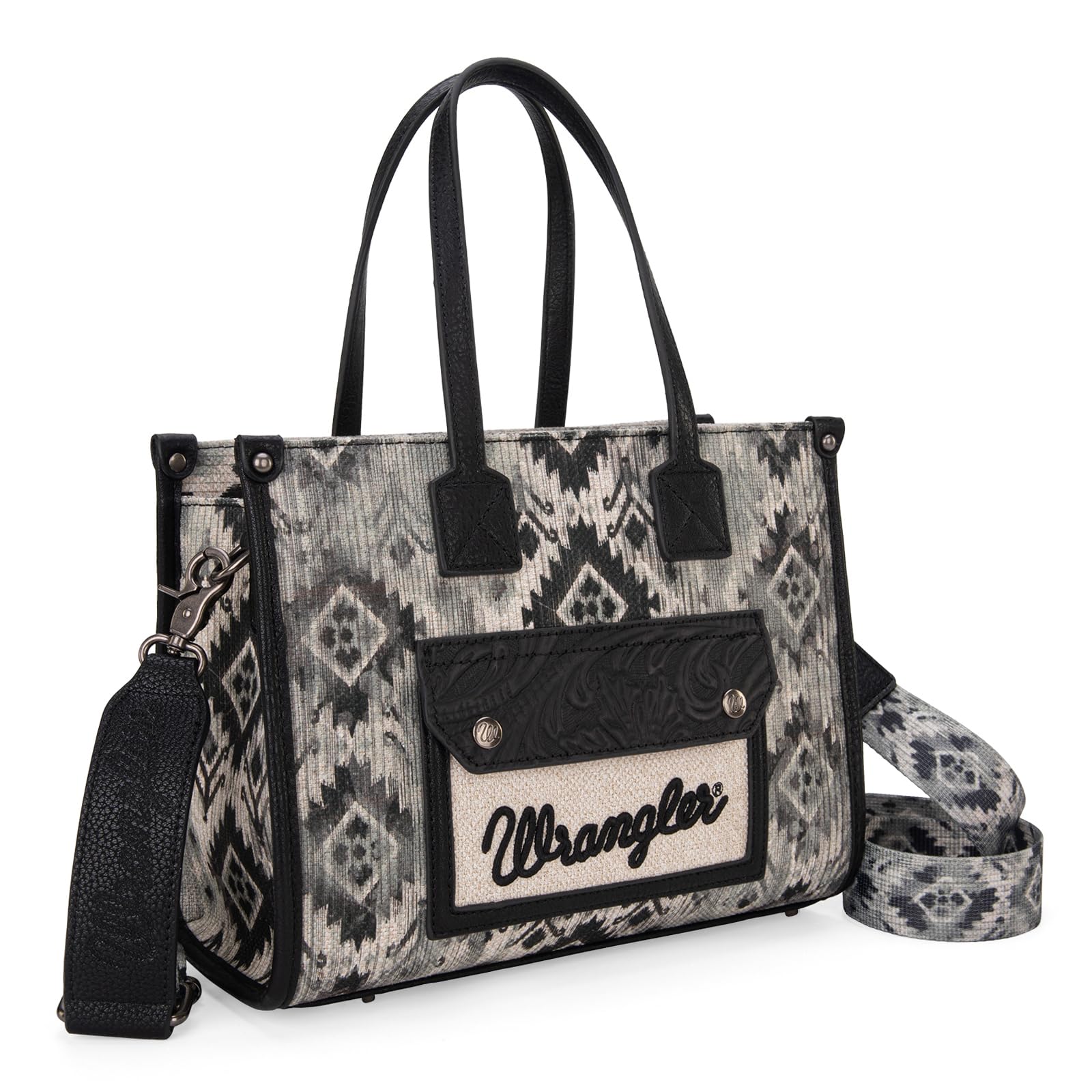 Wrangler Aztec Tote Bag for Women Western Purses and Handbags Boho Shoulder Bag WG130-8120SBK