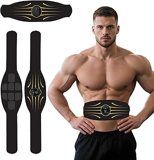 Ceinture Abdominale Electrostimulation, EMS Electrostimulateur Musculaire 10 Modes et 30 Intensités,Stimulateur Musculaire Femme Homme Entraînement Abdominal Rechargeable USB Rechargeable