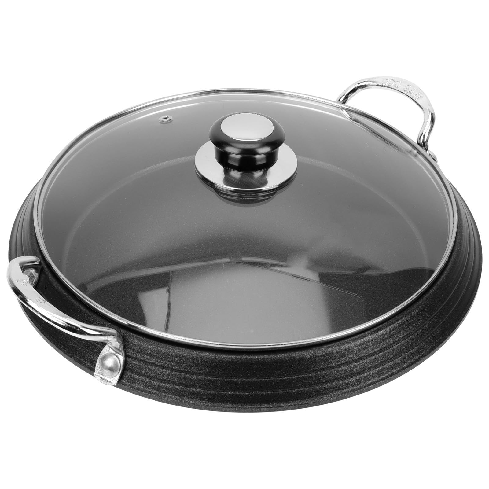 Plaque lisse de cuisson en aluminium anti-adhérence avec poignée antidérapante sécurisée