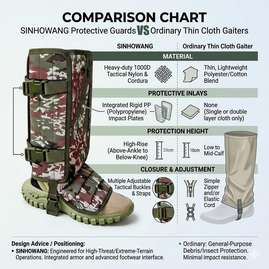 Snake Gaiters for Men Women, Snake Bite Protection Gaiters with Adjustable Fit, Lightweight Waterproof Leg Guards for Outdoor Hunting Hiking Farm Work