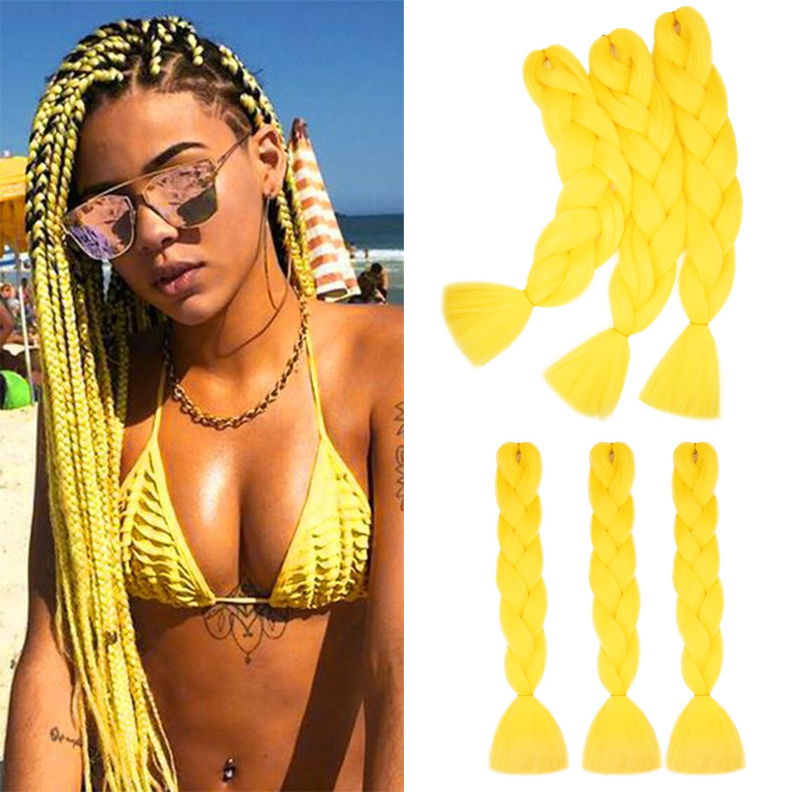 60cm Extensiones de Pelo Trenzas Africanas Castaño Oscuro Extensiones para Trenzas Africanas 1 pcs 100g Kanekalon Pelo para Trenzas Africanas Sintetico Extensiones de Trenzado Cabello Braiding — view 51