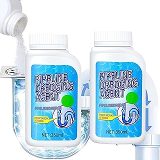 2PC Pipeline Dredging Agent Powerful Unclogging Cleaner Fast Acting Safe for Pipes Hair Grease Clog Remover Drain Opener for Sink Shower Bathtub