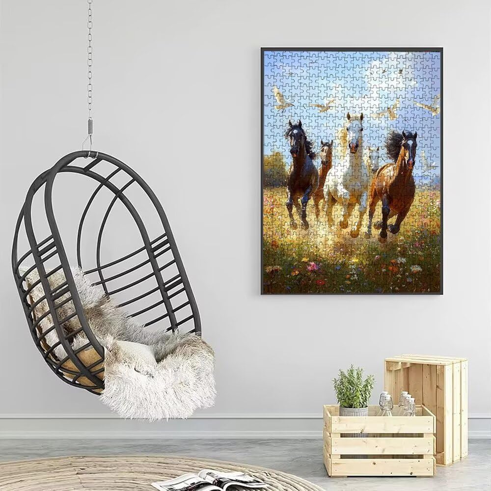 Puzzle 2000 sztuk, kwiaty i konie puzzle dla dorosłych 2000, drewniane puzzle, klasyczne gry edukacyjne, niemożliwe wyzwanie, rodzina gier, kreatywny prezent DX0YL1-390