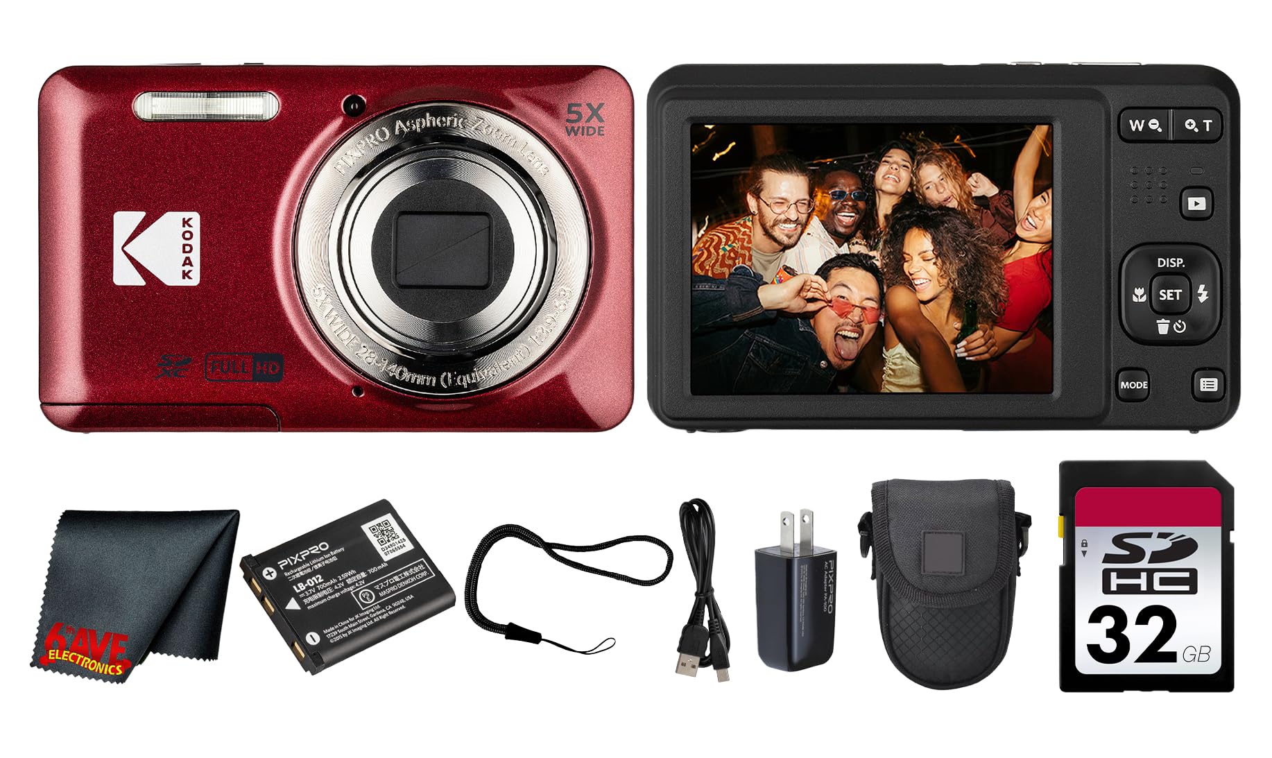 Kodak PIXPRO FZ55 レッド デジカメ（充電器・操作ガイド付き） Amazon | Kodak (コダック) PIXPRO FZ55 デジタルカメラ(レッド