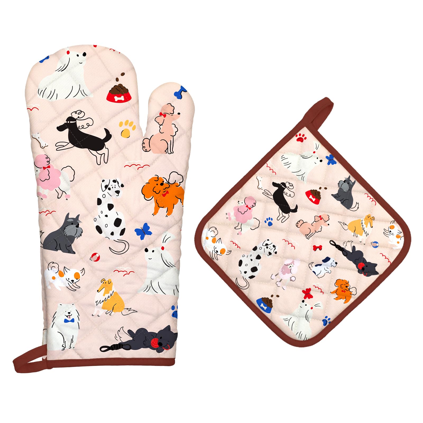 Arquiel Dogs Oven Gloves Cotton Oven Mitts for Kitchen, Set of 2 โ image 1