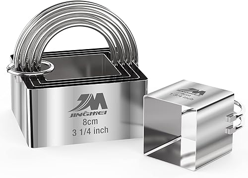 Miniatura 1 de Juego de cortador de galletas cuadrado de 1.75 pulgadas, 2 pulgadas, 2.25 pulgadas, 2.75 pulgadas, 3.25 pulgadas, cortador de galletas de acero