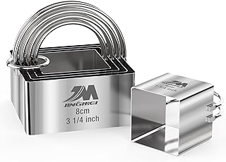 Sponsored Ad - M JINGMEI Square Biscuit Cutter Set 1.75inch 2inch 2.25inch 2.75inch 3.25inch, Stainless Steel Cookies Cutt...