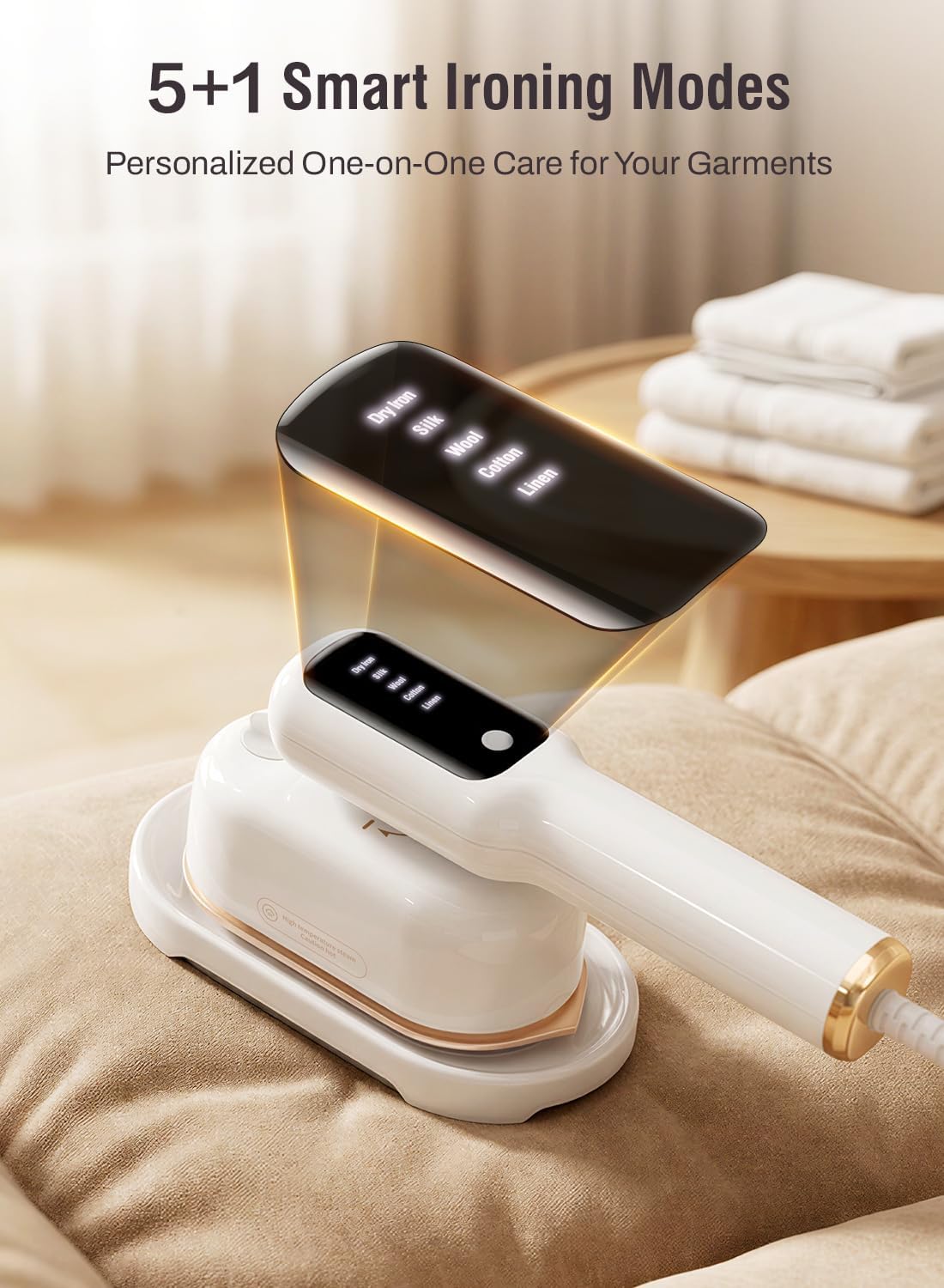 Travel Steamer for Clothes,2-in-1Handheld Garment Steamer&Iron,1200W Portable Steam, 15s Fast Heat-Up, LED Display,5 Adjustable Steam Modes,25g/min Powerful Steam,Self-Cleaning, All Fabrics,120V