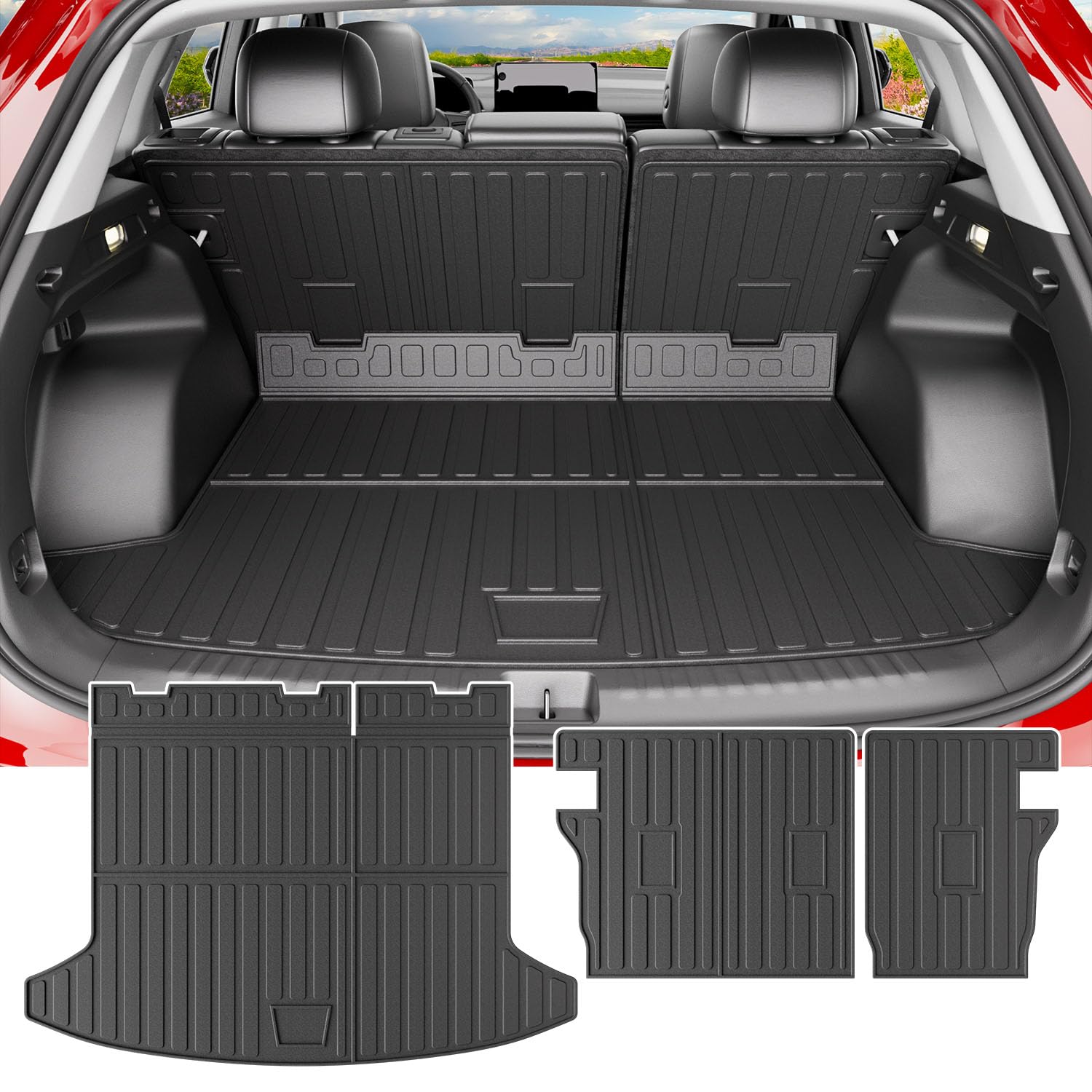 powoq Cargo Mat Compatible with 2024 2025 Honda Prologue Trunk Mat Chevy Blazer EV Cargo Liner TPE Rear Backrest Trunk Liner Replacement for 2024 2025 Honda Prologue Accessories