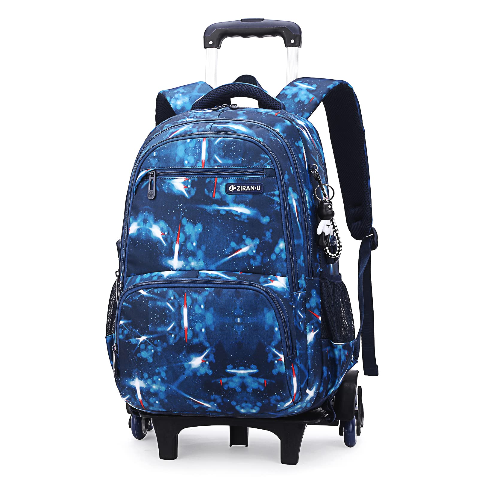 Amythe Mochila Escolar con Ruedas, Mochilas Niños Adolescentes, Seis Ruedas Carro Mochilas Escolares Trolley, Desmontable, Ideal para ir al Colegio o de Viaje