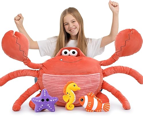 Vista 152 de Juego de 7 juguetes de peluche de dragón verde gigante de 21.7 pulgadas, animal de peluche con 4 bebés y 2 huevos, dinosaurios de peluche para niños