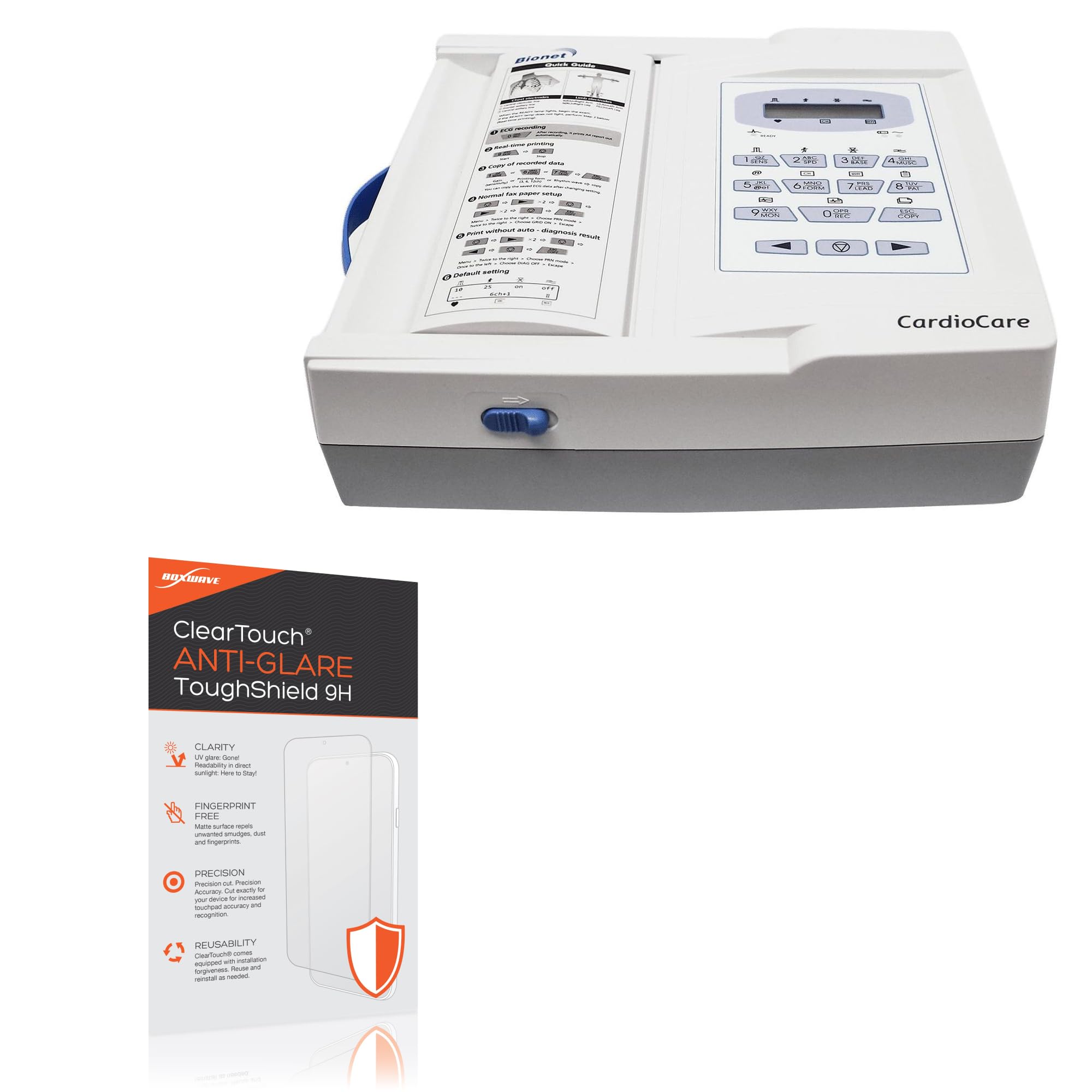 BoxWave Screen Protector Compatible With Bionet CardioCare 2000 - ClearTouch Anti-Glare ToughShield 9H (2-Pack), Anti-Glare 9H Tough Flexible Film Screen Protector