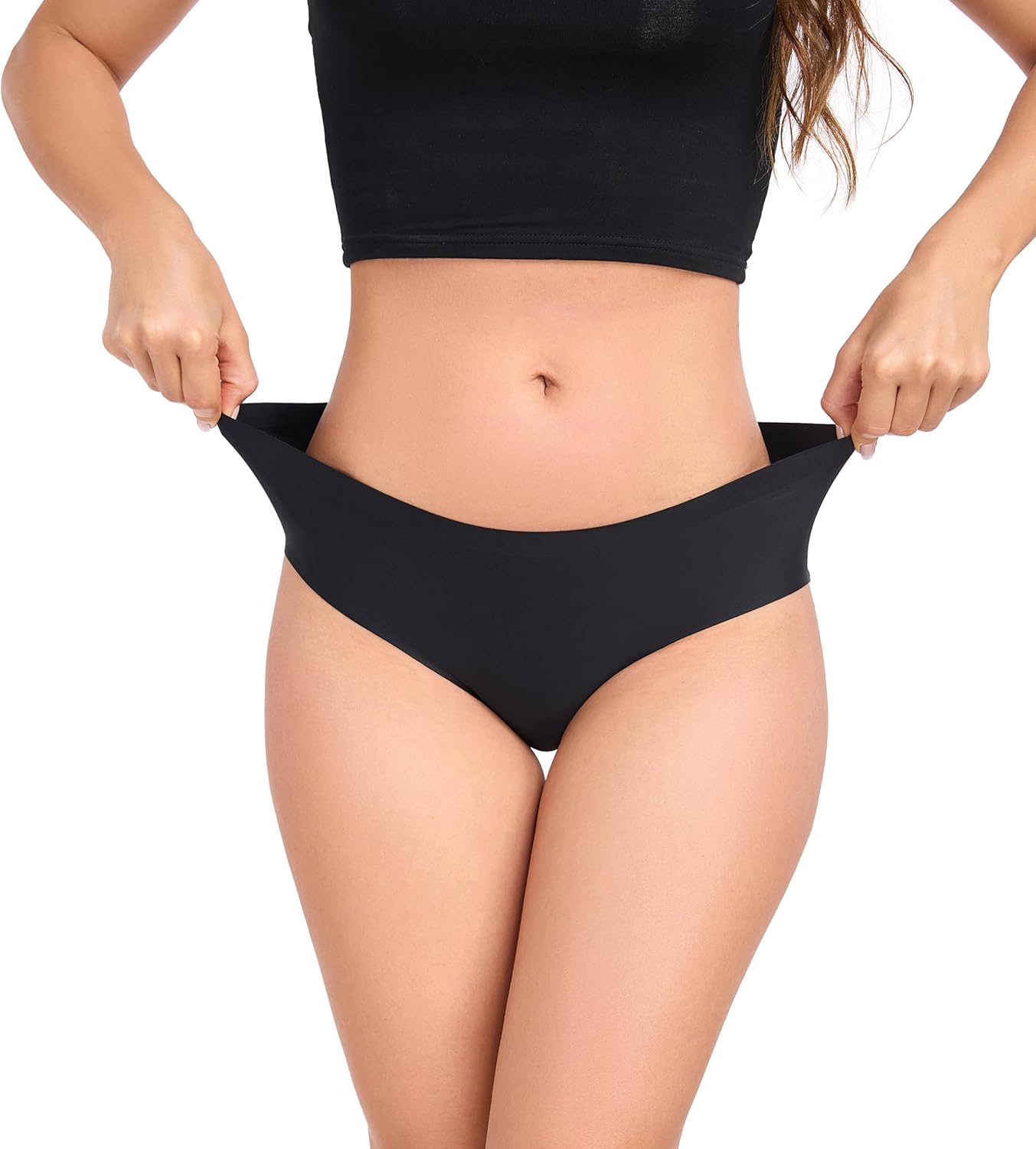 Seamless Underwear for Women No Show Panties for Women Mid Waist Hipster Breathable Full Coverage 5 Pack - Image 2