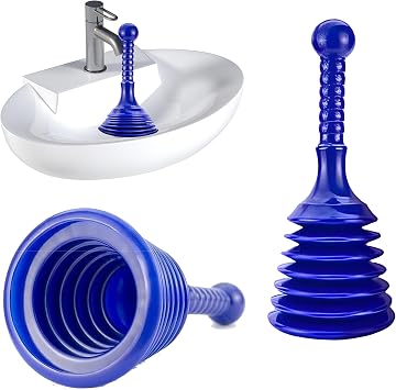 Toilet Plunger for Drains and Sinks Powerful PVC Sink Plungers for Unblocking Quick & Effective Toilet Unblocker & Drain Plunger Tool for Kitchen, Bathroom & Shower