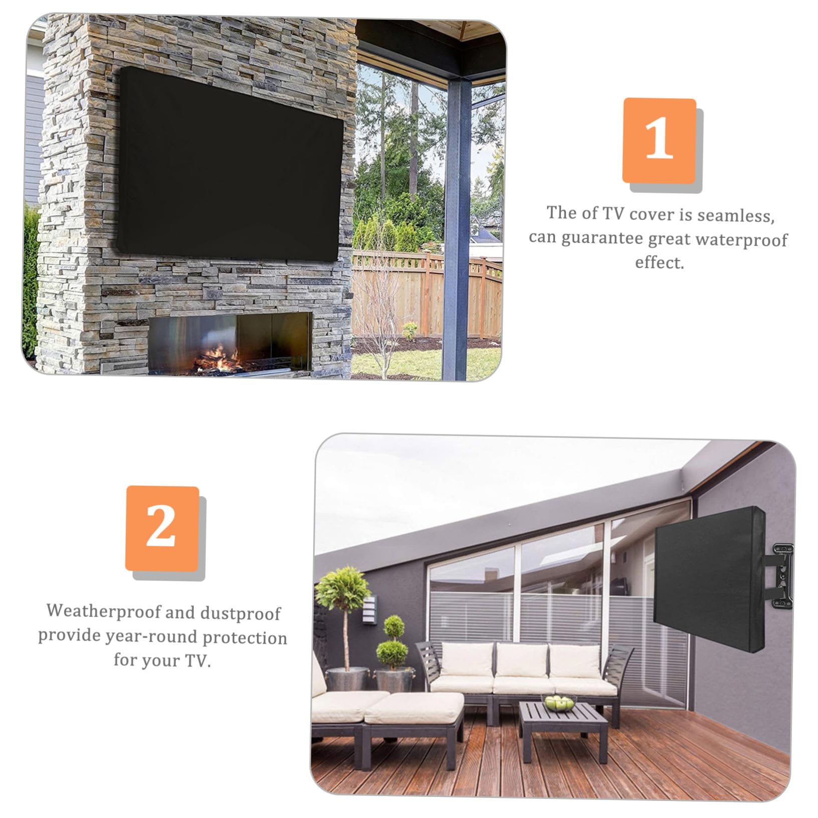 Copertura Tv per Esterni Protezione Completa Anti-polvere e UV per Smart Tv da Giardino e Balcone Resistente alle Intemperie