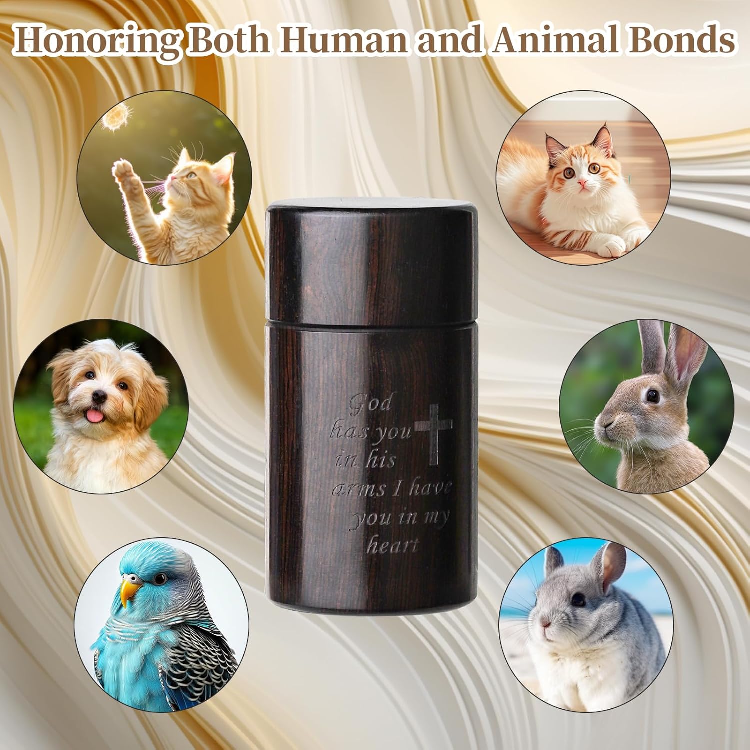 Small Wood Keepsake Urn for Human Ashes, Handmade African Blackwood, Mini Memorial Cremation Sharing Urns 1.57" W x 2.9" H, 1 Pack - Image 5