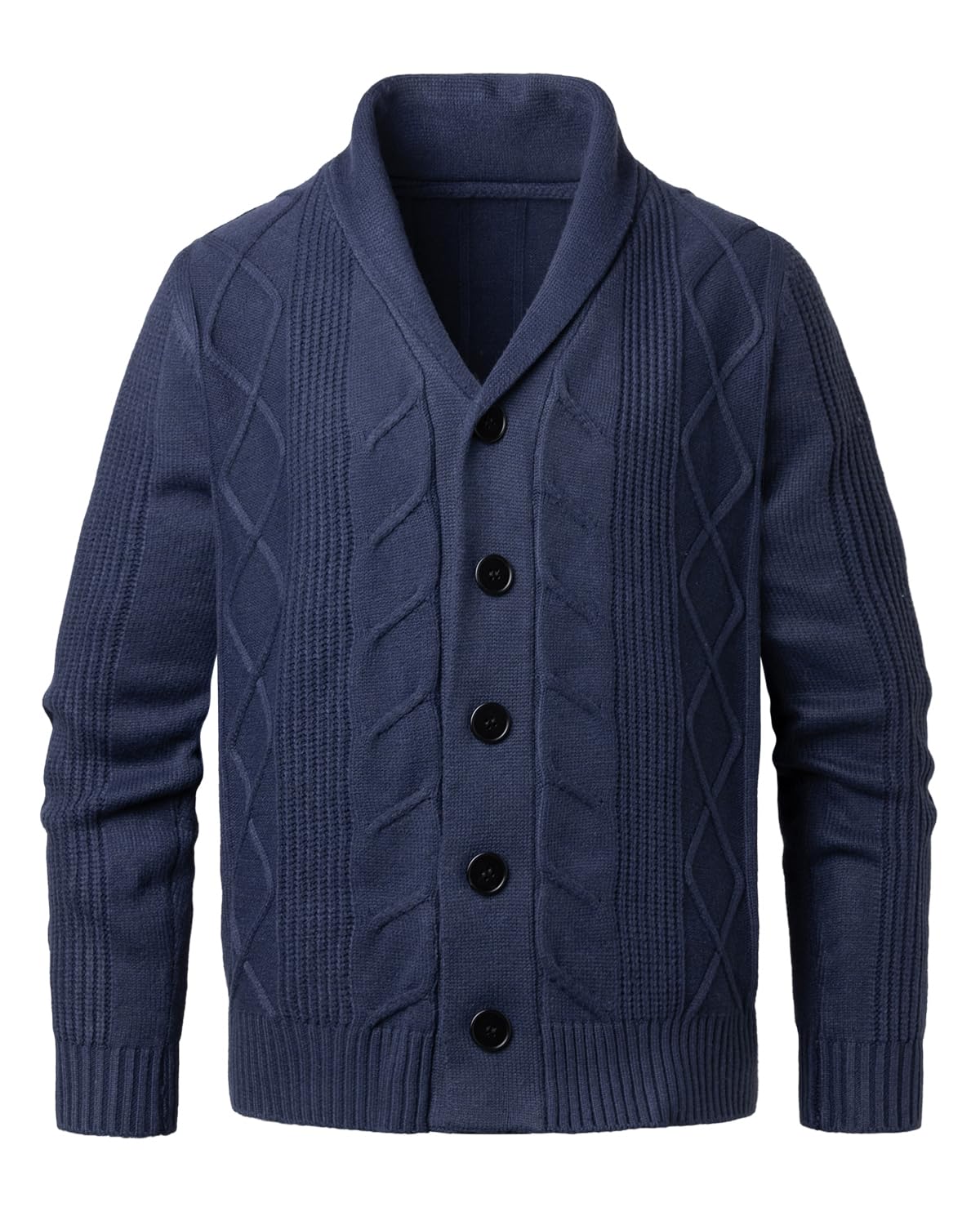 Chaleco Cardigan Hombre Manga Larga Tejido Cálido Otoño Invierno