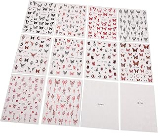 FOMIYES 12 Sheets nail art stickers summer accessories nail stickers nail art accessories nail tips sticker DIY nail art decals butterflies nail art decor nail decals for nail decor set