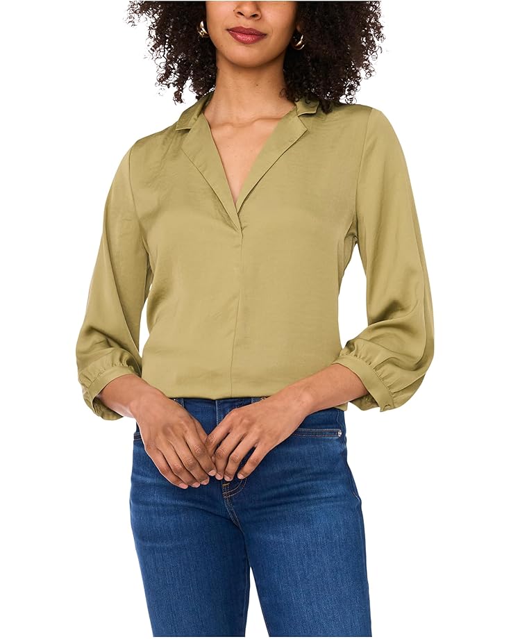 Vince Camuto Collared V-Neck Long Sleeve Blouse - Main View