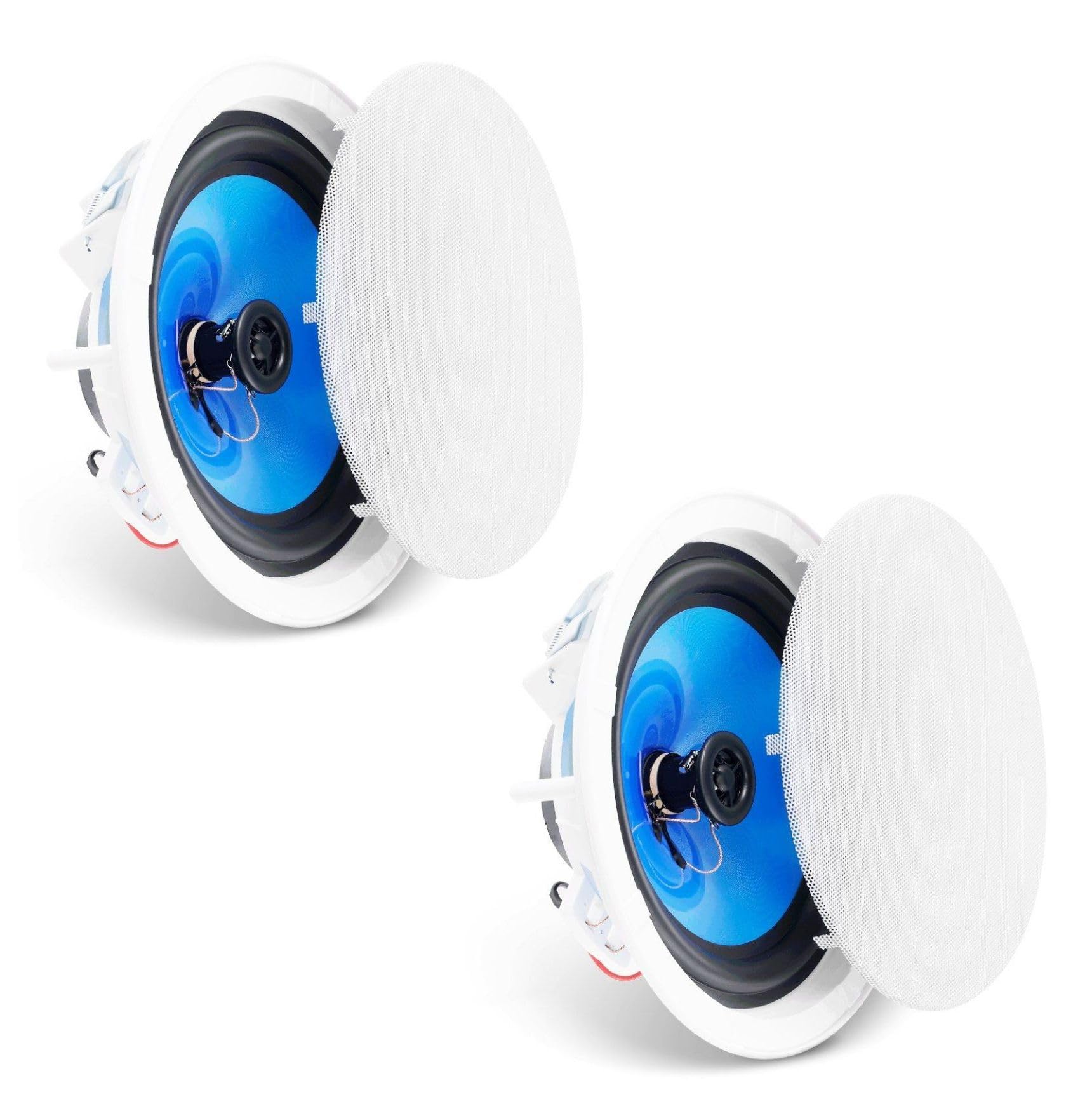 8 Inch Ceiling Speakers 2-Pack, 50W Flush Mount in-Wall Speaker System, 8Ω, 89dB, for Home, Kitchen, Bedroom, Office &amp; Outdoor Porch