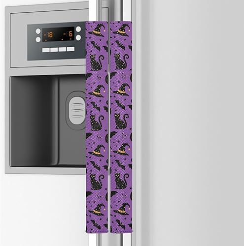 Miniatura 12 de Emelivor Juego de 2 Fundas para Manijas de Puerta de Refrigerador con Rayas de Fantasmas de Halloween - Fundas para Manijas de Electrodomésticos