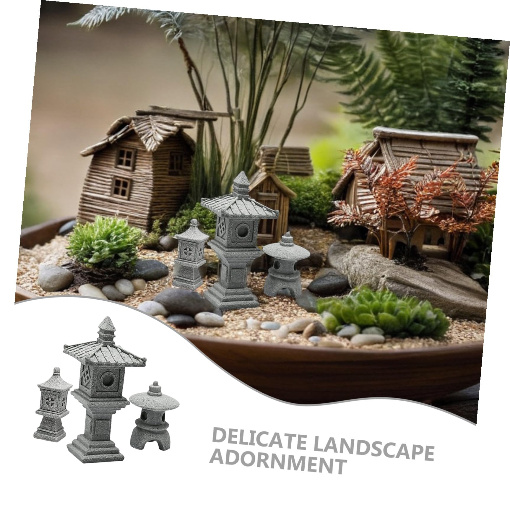 TIDTALEO Statua Pagoda Miniatura in Pietra, per Bonsai e Casa