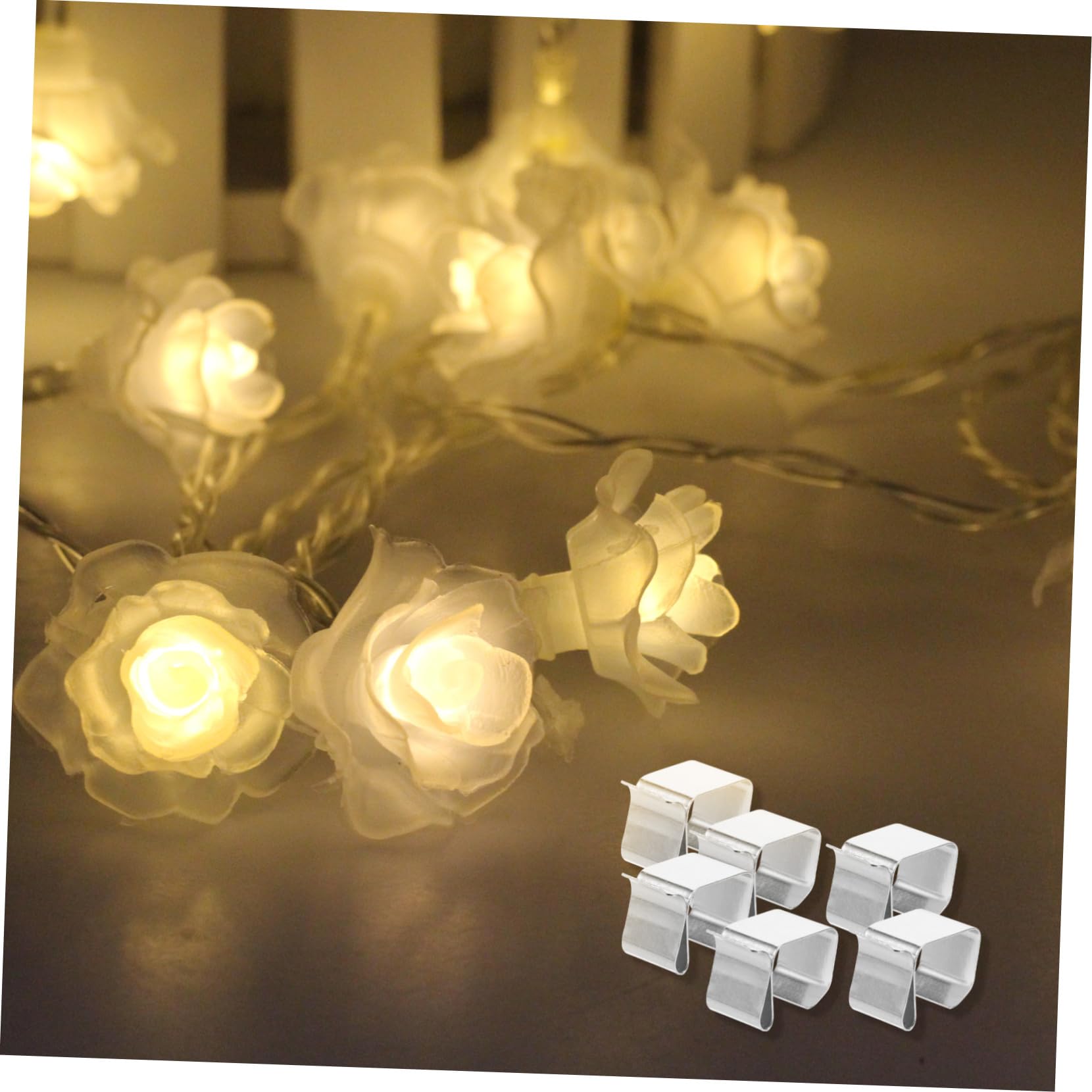 Artibetter 250piezas Clips Para Colgar Luces De Exterior Soportes De Metal Para Cadenas De Luces Navideñas Clips Para Decoración De Fiestas y Eventos