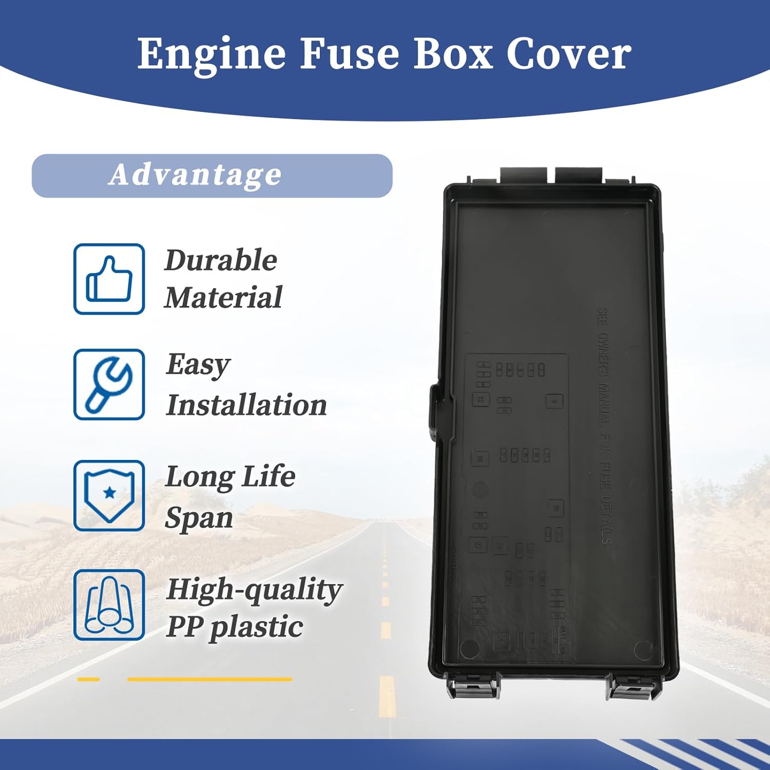 Engine Fuse Box Cover 68002786AA Fit for Ram 1500 2500 3500 2006-2010,for Dodge Caliber 2010 2011,for Jeep Patriot Compass 2010 Totally lntegrated Power Module Cover Relay Lid 5175564AA