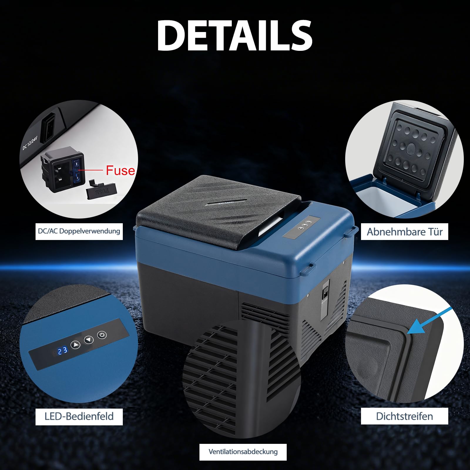 KI12 12L Kompressor Kühlbox Auto Mini Kühlschrank Elektrische Tragbare Camping-Kühlbox 12/24V -20℃