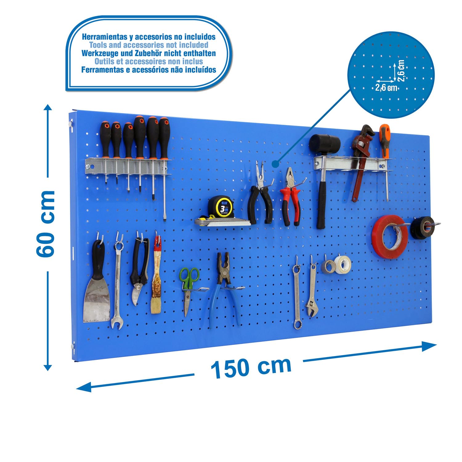 Simon Rack Organizador Herramientas Pared 600x1500 mm - Panel Click