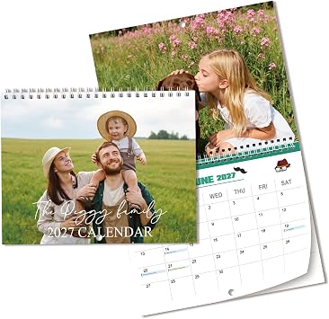 Custom Calendar 2026 2027 Personalized Photo Wall Calendar Make Your Own Customized Picture Calendars Customizable Memory Gift for Christmas Family Office